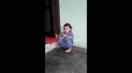 the way a 2-year-old girl stays quiet in a tik-tok-style dancing house