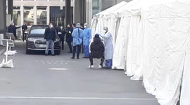 Drive through COVID-19 testing centre for medical workers opens in Paris