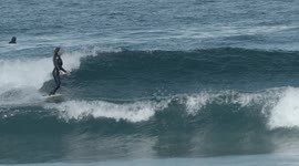 surfers riding waves in the ocean off fuertventura