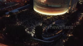 A drone view of the LegCo siege on July 1st 2019 in Hong Kong