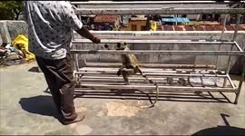 Local man feeds starving wild monkey in central India