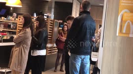 Business as usual in Belarus at a packed McDonald's in Minsk despite COVID-19 fears