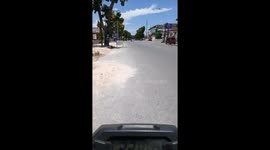 Live footage of desserted road at Padang, Sumatera Barat