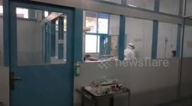 This how a nurse take a care a coronavirus patient medical check