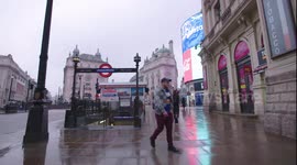 Piccadilly Circus in London deserted during coronavirus lockdown