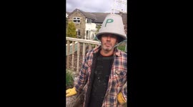 Hilarious video shows retired man planting booze in garden