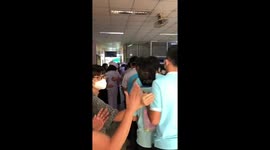 Thai hospital workers clap for coronavirus nurses
