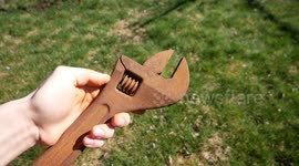 Adjustable spanner returned to former glory with chemical cleaning