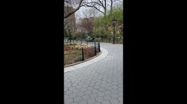 Washington Square Park Empty Amid Corona Virus