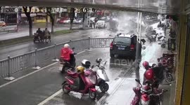 Out-of-control car smashes into three vehicles, killing one motorist