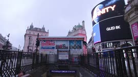 Piccadilly Circus in London deserted during coronavirus lockdown