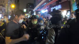 Hong Kong Police make an arrest near Prince Edward station