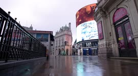 Piccadilly Circus in London deserted during coronavirus lockdown