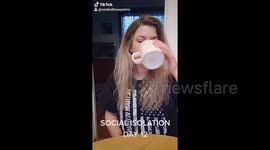 Ohio woman bang heads on TABLE to 'Sweet Caroline' while quarantined