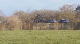 Further footage of temporary mortuary being built in London to combat rise in coronavirus cases