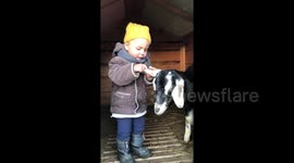 This little girl and her GOAT have the sweetest friendship