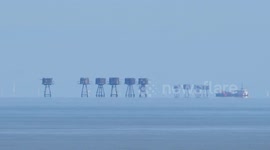 Red Sands and Shivering Sands isolated wartime forts off the Kent coast, UK