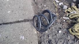 Crime continues despite COVID-19 lockdown and pandemic in Canada, this cut bicylce lock found on street but bike stolen by criminals who should be staying home and self isolating