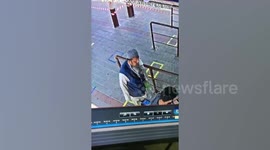 Horrifying moment Thai coronavirus patient spits at man at train station