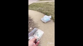 Just leave the dough on the floor! Pizza Hut courier and customer have awkward exchange over delivery during US COVID-19 lockdown