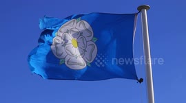Yorkshire flag in slow motion