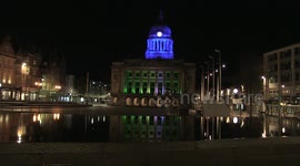 City Council building in Nottingham, UK lights up in BLUE to show support for NHS and key workers
