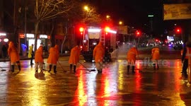 Sanitation workers disinfect streets of Georgian capital to suppress coronavirus