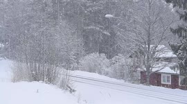 No sign of spring in Sweden as heavy snow continues to fall