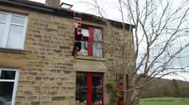 Floor is lava challenge in lockdown! UK boy climbs through house onto roof to eat breakfast