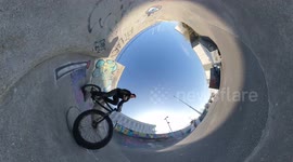 Crazy BMX Bike Action with Tiny Planet 360 View Camera Angle!