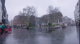 Leicester Square in London deserted during coronavirus lockdown