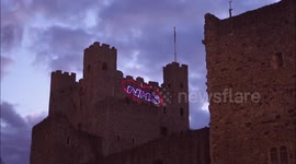 Rochester Cathedral AND Castle lit up in spectacular display for 'Clap for Carers'