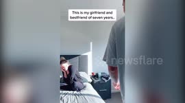 Girlfriend is FLOORED by surprise marriage proposal during COVID-19 lockdown in Australia