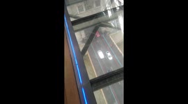 Glass walkway between the two towers of Tower Bridge, London, UK