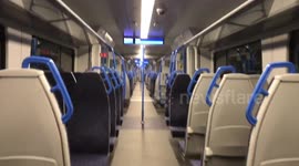 Conoravirus: Empty train as Londoners abide by essential travel rules.