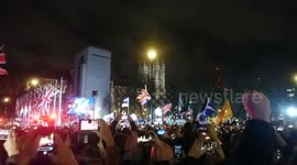 Brexit countdown to leaving the EU outside Parliament.
