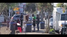 Street vendors Selling food in the open air at times like this Venice beach