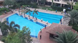 Apartment block residents applaud Covid-19 medical workers in the Philippines