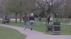 People exercise at park on 3rd weekend of UK Covid-19 lock down