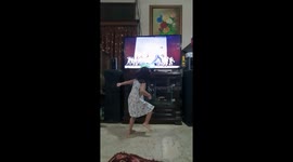 Three Year Old Kid Dancing In Her Self-Isolation