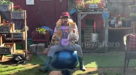 'Chicken King work out!' Quarantined man in California recreates 'Tiger King' while working out with his chickens