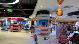 Empty duty free area at Lisbon airport Due to coronavirus