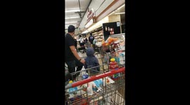 Bizarre fight when a customer punches a butcher in California