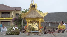 Nyekah Ritual (After Ngaben) In Lombok Next To Senggigi Beach