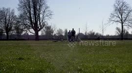 German Police are controlling distancing rules, due to Covid-19