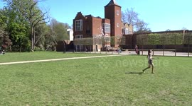 Londoners enjoy sun and exercise in Holland Park during Coronavirus lockdown