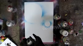 Mount Everest - SPRAY PAINT ART - how to spray paint - speed art