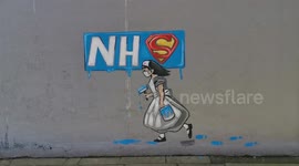 Murals for the NHS pop up on buildings around Yorkshire