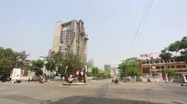 Zero Point in Dhaka is empty.