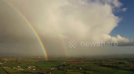 Drone Captures Beautiful Rainbow During Lock Down